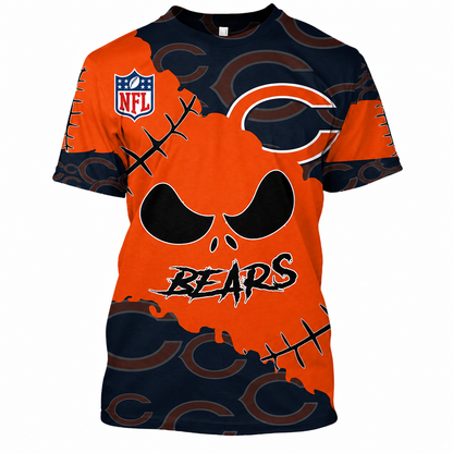 SPECIAL EDITION - NEW CUSTOMIZED NFL26 CCB CHICAGO BEARS HALLOWEEN SKULL APPAREL FOR FANS