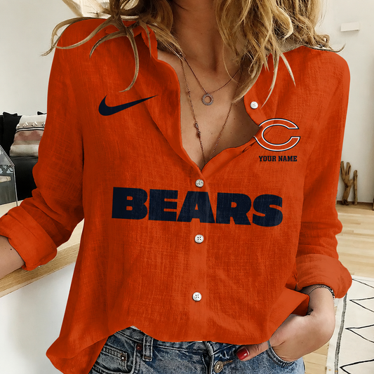 FINAL SALE - NEW CUSTOMIZED NFL26 CCB CHICAGO BEARS WOMEN CASUAL SHIRT