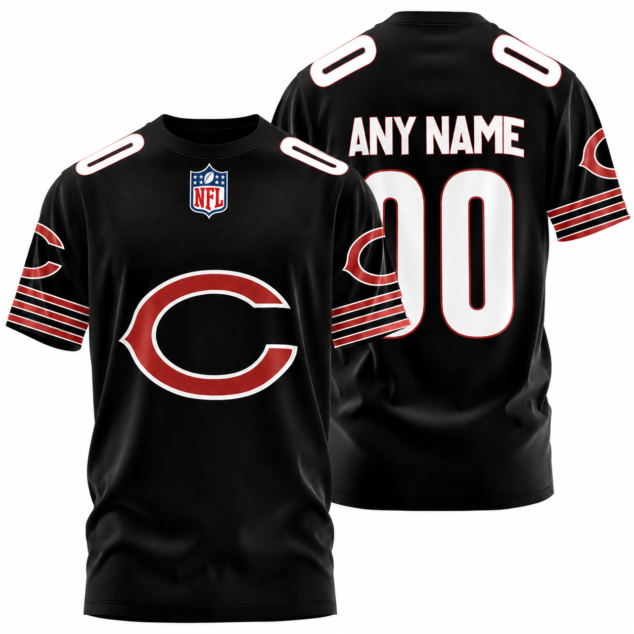 FINAL SALE - NEW CUSTOMIZED NFL26 CCB CHICAGO BEARS T-SHIRT, POLO SHIRT, ZIP POLO SHIRT, SWEATSHIRT, HOODIE & ZIP HOODIE