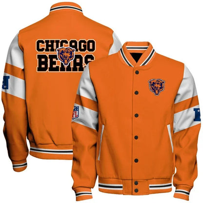 VIRAL EDITION - NEW CUSTOMIZED NFL26 CCB CHICAGO BEARS SATIN VARSITY & BASEBALL JACKET