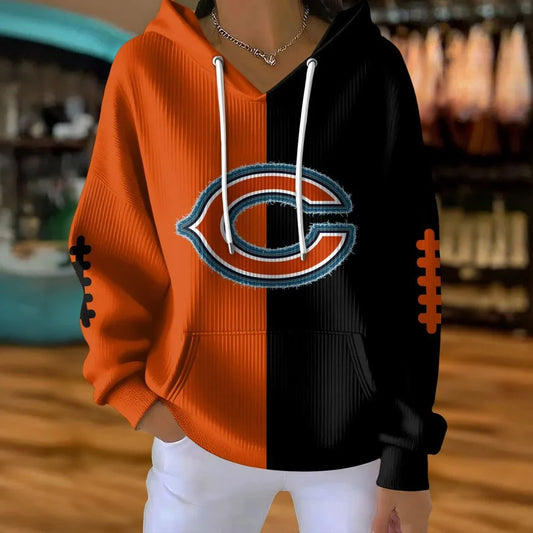 VIRAL EDITION - NEW CUSTOMIZED NFL26 CCB CHICAGO BEARS RIBBED HOODIE & SWEATSHIRT