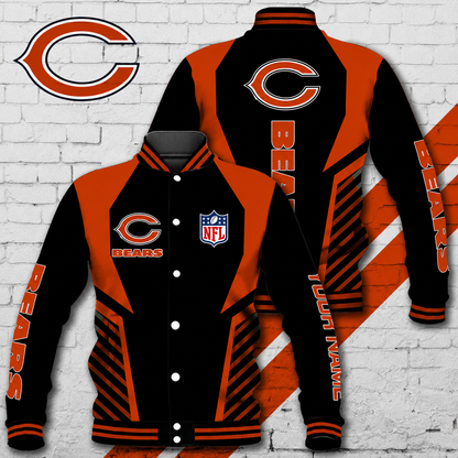 LIMITED EDITION - NEW CUSTOMIZED NFL26 CCB CHICAGO BEARS SATIN VARSITY & BASEBALL JACKET