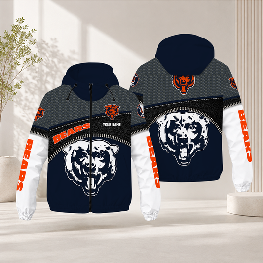 HOT DEAL - NEW CUSTOMIZED NFL26 CCB CHICAGO BEARS WINDBREAKER JACKET