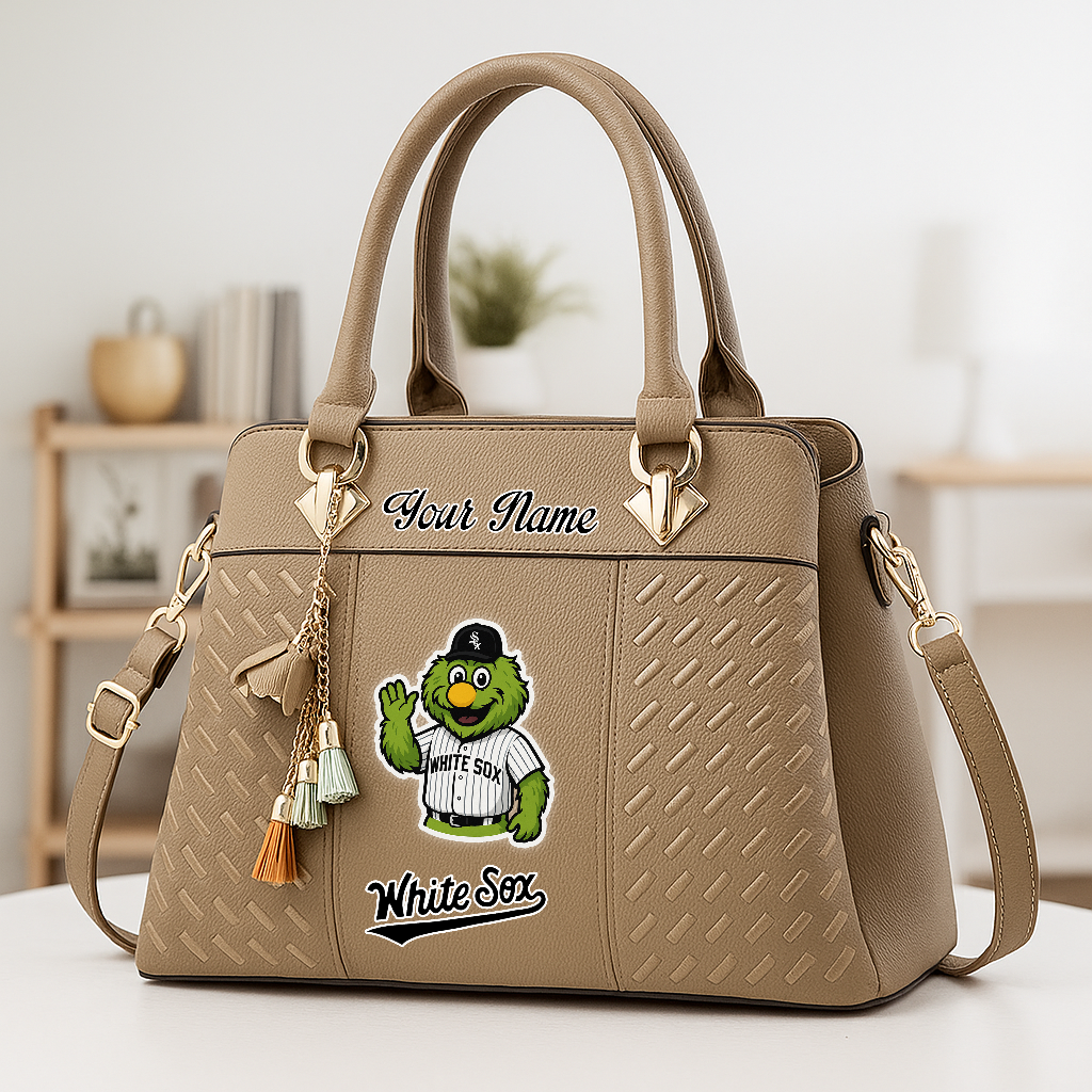LIMITED EDITION - NEW CUSTOMIZED MLB26 CWS CW SOX ZIP HANDBAG MULTICOLOR
