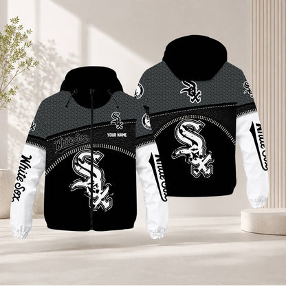 FINAL SALE - NEW CUSTOMIZED MLB26 CWS CHICAGO WHITE SOX WINDBREAKER JACKET