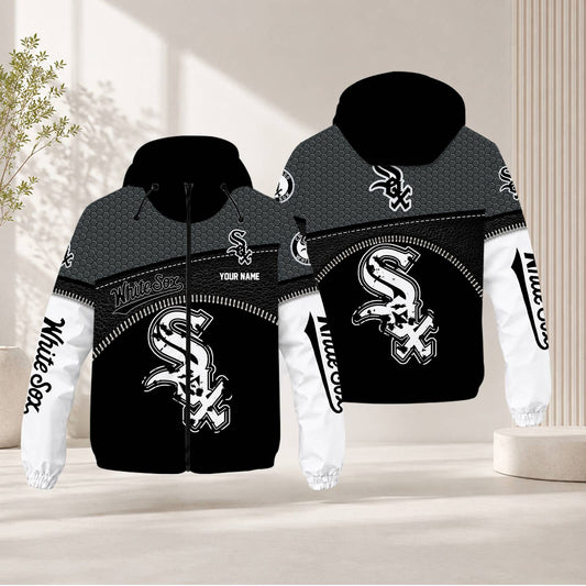 FINAL SALE - NEW CUSTOMIZED MLB26 CWS CHICAGO WHITE SOX WINDBREAKER JACKET