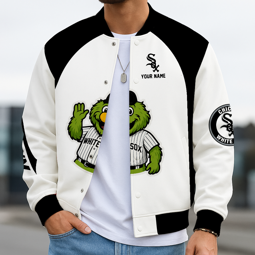 LIMITED EDITION - NEW CUSTOMIZED MLB26 CWS CW SOX BASEBALL JACKET, SATIN VARSITY JACKET