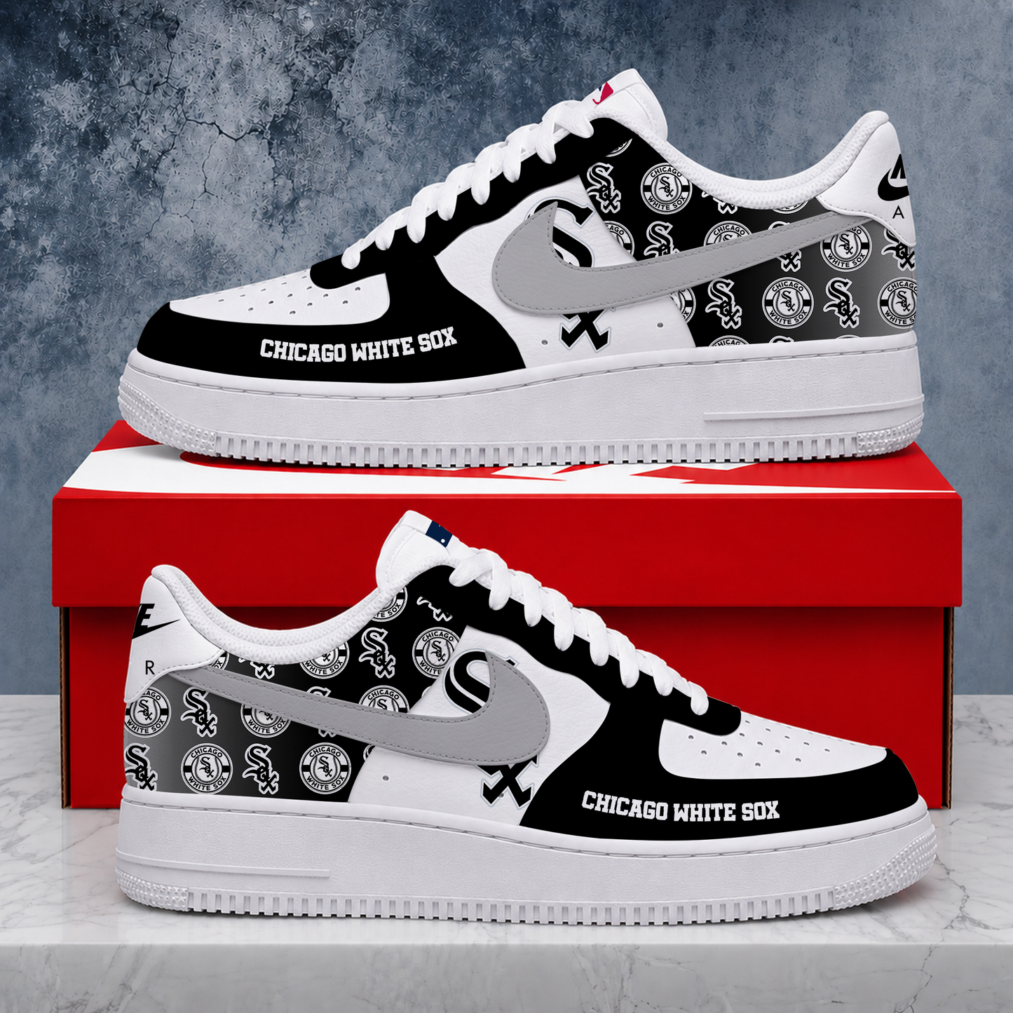 VIRAL EDITION - NEW CUSTOMIZED MLB26 CWS CHICAGO WHITE SOX AF1 SHOES