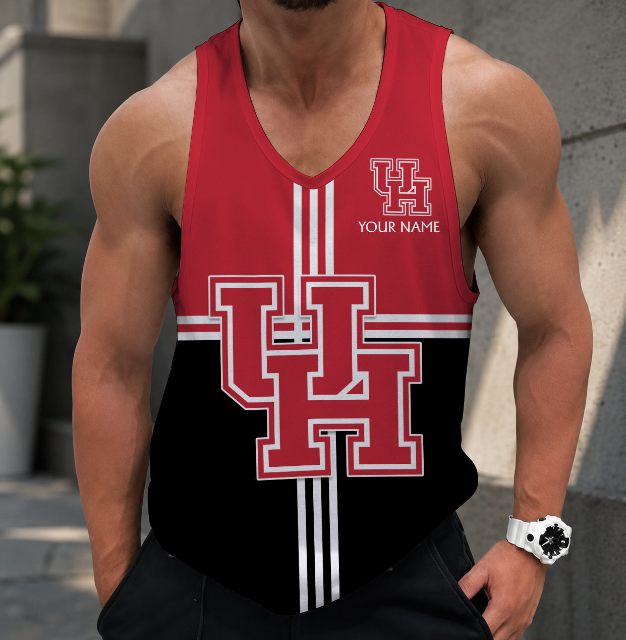 SPECIAL EDTION - NEW CUSTOMIZED NCAA MAM26 HOC HOUSTON COUGARS STRAPPY UNISEX TANK TOP