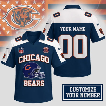 HOT DEAL - NEW CUSTOMIZED NFL26 CCB CHICAGO BEARS POLO SHIRT