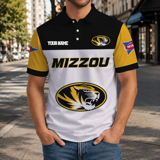 SPECIAL OFFER - NEW CUSTOMIZED NCAA FBS26 MST MISSOURI TIGERS POLO SHIRT, ZIP POLO SHIRT & T-SHIRTS