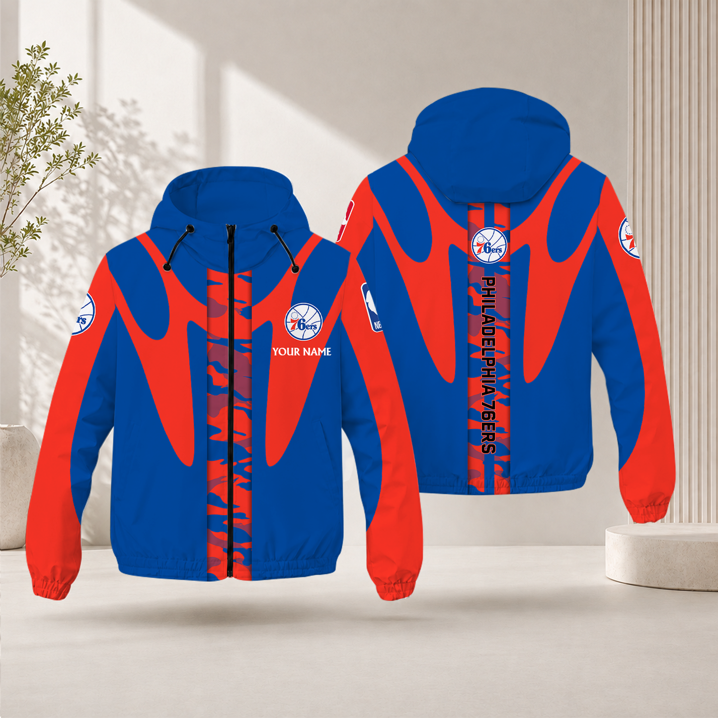FINAL SALE - NEW CUSTOMIZED NBA26 P76 PHILADELPHIA 76ERS WINDBREAKER JACKET