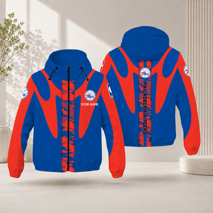 FINAL SALE - NEW CUSTOMIZED NBA26 P76 PHILADELPHIA 76ERS WINDBREAKER JACKET