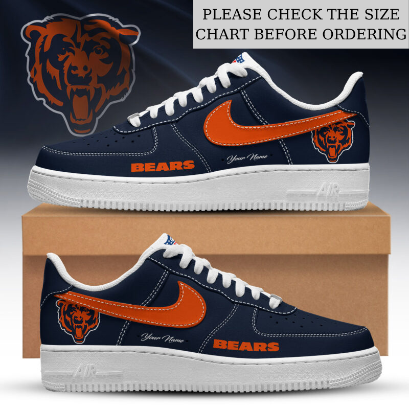 FLASH SALE - NEW CUSTOMIZED NFL26 CCB CHICAGO BEARS AF1 SHOES