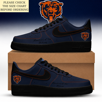 HOT DEAL - NEW CUSTOMIZED NFL26 CCB CHICAGO BEARS AF1 SHOES