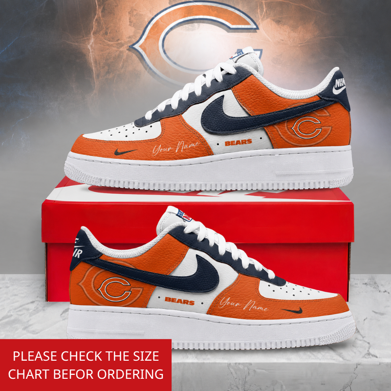 FINAL SALE - NEW CUSTOMIZED NFL26 CCB CHICAGO BEARS AF1 SHOES