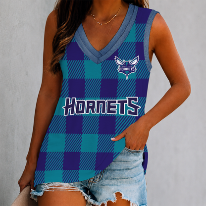 VIRAL EDITION - NEW CUSTOMIZED NBA27 CHO CHARLOTTE HORNETS WOMEN'S V-NECK TANK TOP