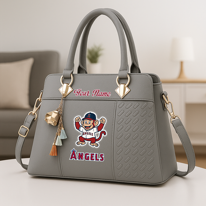 LIMITED EDITION - NEW CUSTOMIZED MLB27 LAA LA ANGELS ZIP HANDBAG MULTICOLOR