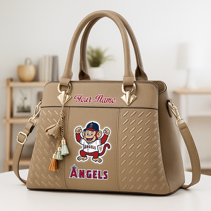 LIMITED EDITION - NEW CUSTOMIZED MLB27 LAA LA ANGELS ZIP HANDBAG MULTICOLOR