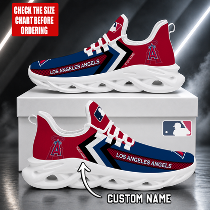FINAL SALE - NEW CUSTOMIZED MLB27 LAA LOS ANGELES ANGELS MAX SOUL SHOES