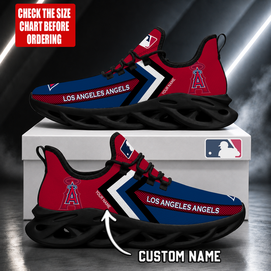 FINAL SALE - NEW CUSTOMIZED MLB27 LAA LOS ANGELES ANGELS MAX SOUL SHOES