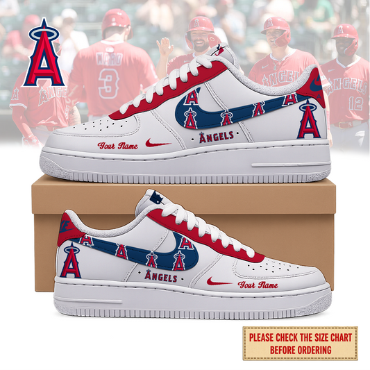 FINAL SALE - NEW CUSTOMIZED MLB27 LAA LOS ANGELES ANGELS AF1 SHOES