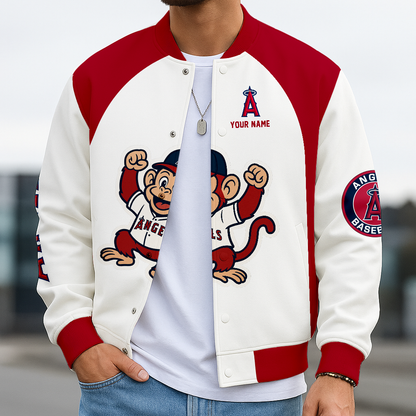 LIMITED EDITION - NEW CUSTOMIZED MLB27 LAA LA ANGELS BASEBALL JACKET, SATIN VARSITY JACKET