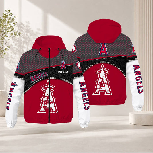 FINAL SALE - NEW CUSTOMIZED MLB27 LAA LOS ANGELES ANGELS WINDBREAKER JACKET