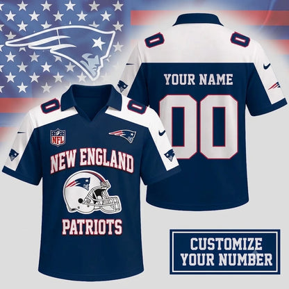 HOT DEAL - NEW CUSTOMIZED NFL27 NEP NEW ENGLAND PATRIOTS POLO SHIRT