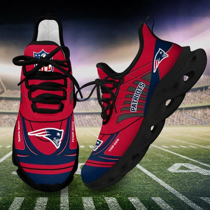 SPECIAL EDITION - NEW CUSTOMIZED NFL27 NEP NEW ENGLAND PATRIOTS UNISEX MAX SOUL SHOES