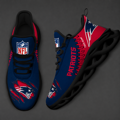 FINAL SALE - NEW CUSTOMIZED NFL27 NEP NEW ENGLAND PATRIOTS UNISEX MAX SOUL SHOES