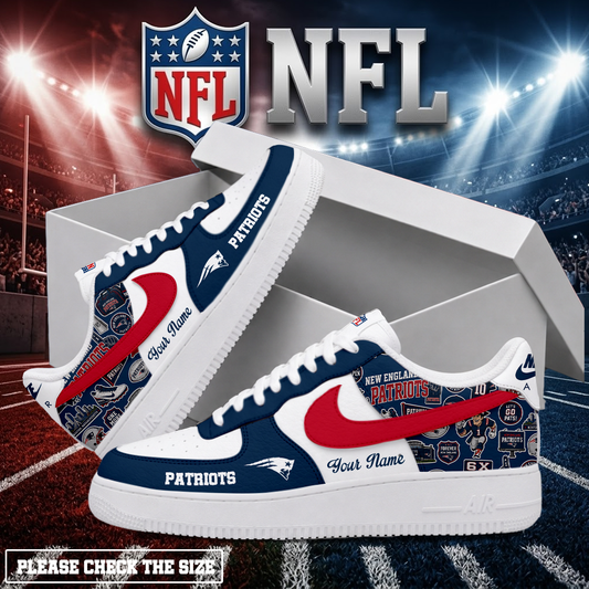 FINAL SALE - NEW CUSTOMIZED NFL27 NEP NEW ENGLAND PATRIOTS AF1 SHOES