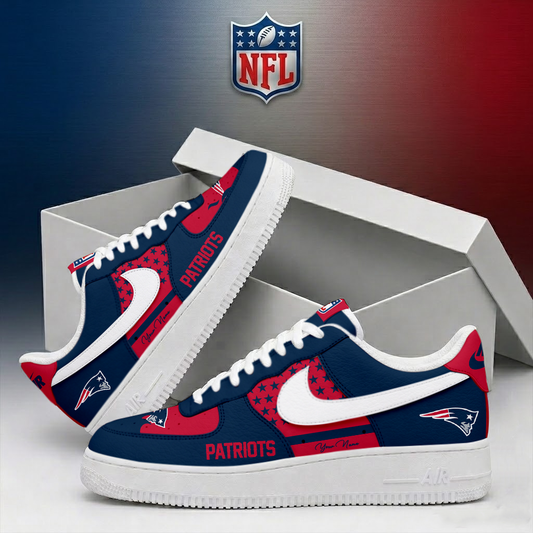 LIMITED EDITION - NEW CUSTOMIZED NFL27 NEP NEW ENGLAND PATRIOTS AF1 SHOES