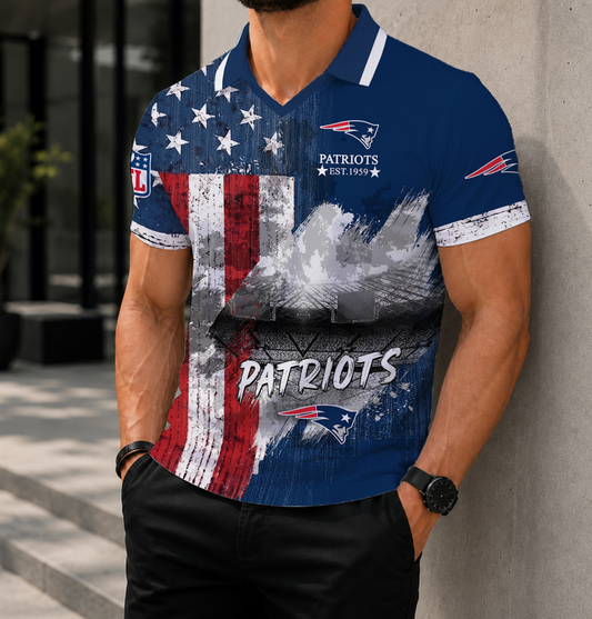 FINAL SALE - NEW CUSTOMIZED NFL27 NEP NEW ENGLAND PATRIOTS POLO SHIRT