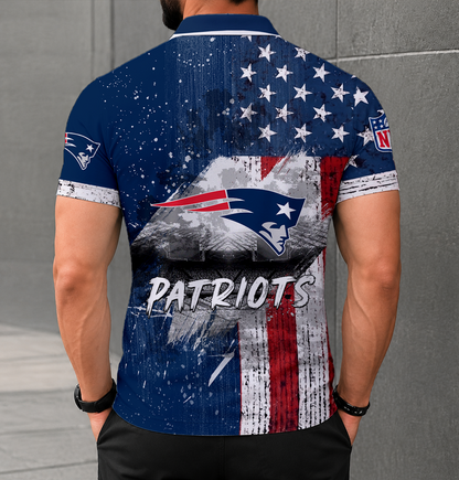 FINAL SALE - NEW CUSTOMIZED NFL27 NEP NEW ENGLAND PATRIOTS POLO SHIRT