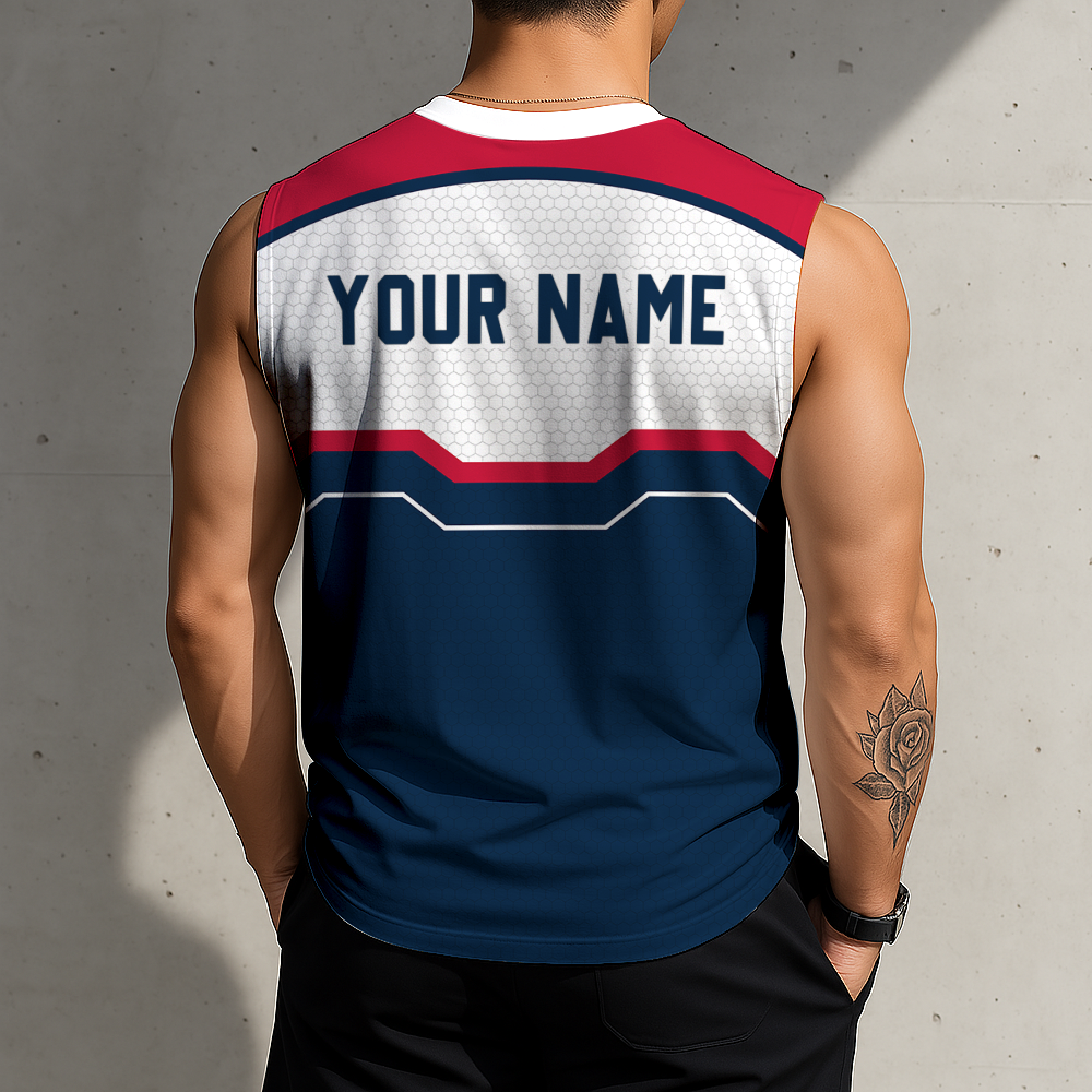 FINAL SALE - NEW CUSTOMIZED NFL27 NEP NEW ENGLAND PATRIOTS MEN'S GYM SHIRT