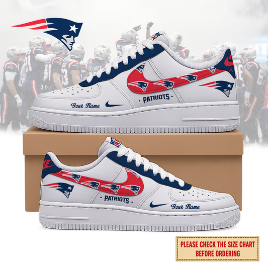 VIRAL EDITION - NEW CUSTOMIZED NFL27 NEP NEW ENGLAND PATRIOTS AF1 SHOES