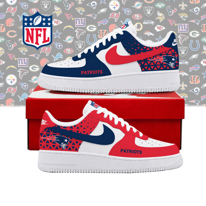 SPECIAL EDITION - NEW CUSTOMIZED NFL27 NEP NEW ENGLAND PATRIOTS AF1 SHOES