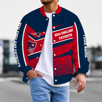 FLASH SALE - NEW CUSTOMIZED NFL27 NEP NEW ENGLAND PATRIOTS SATIN VARSITY & BASEBALL JACKET