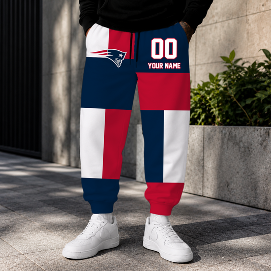 VIRAL EDITION - NEW CUSTOMIZED NFL27 NEP NEW ENGLAND PATRIOTS SWEATPANTS