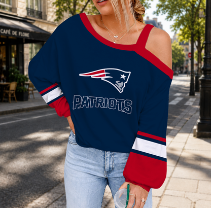 LIMITED EDITION - NEW CUSTOMIZED NFL27 NEP NEW ENGLAND PATRIOTS DROP SHOULDER SWEATSHIRT