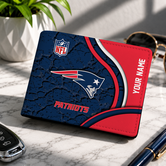 LIMITED EDITION - NEW CUSTOMIZED NFL27 NEP NEW ENGLAND PATRIOTS LEATHER WALLET