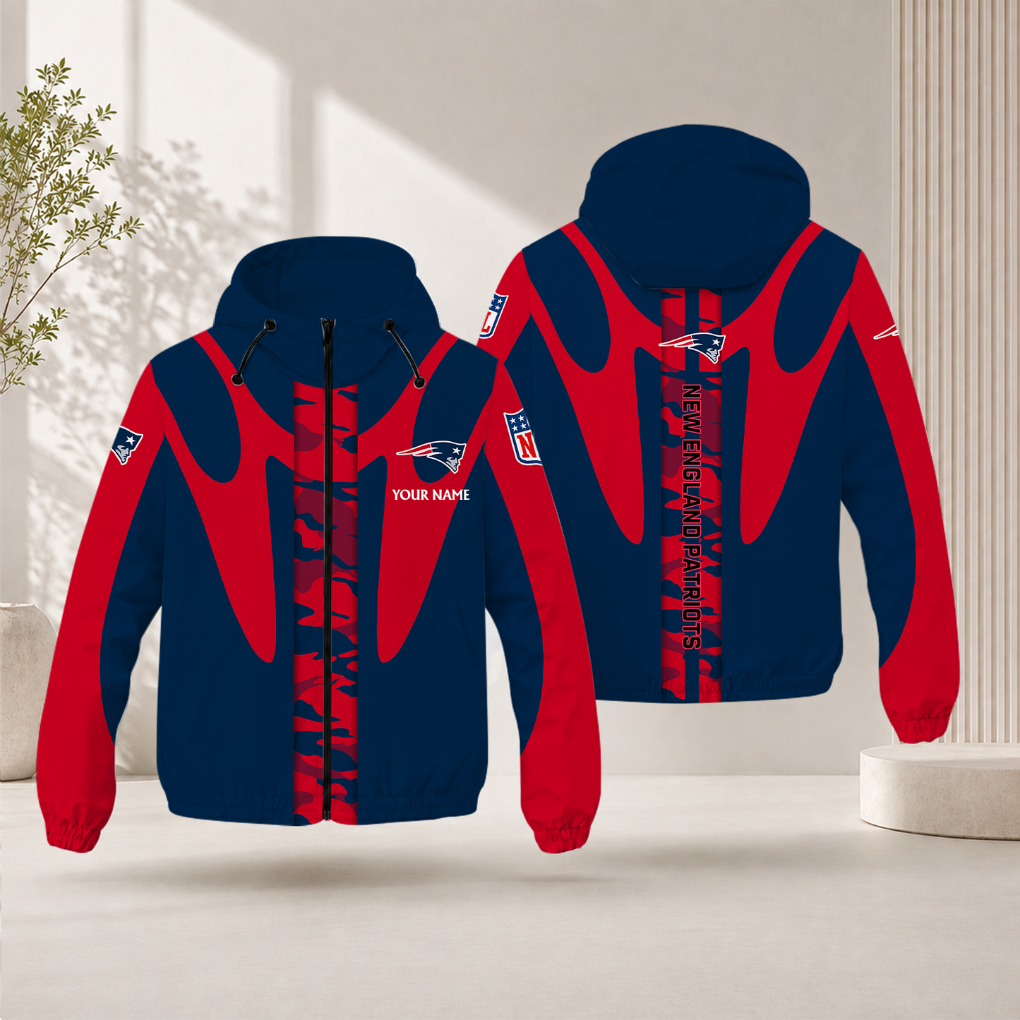 FLASH SALE - NEW CUSTOMIZED NFL27 NEP NEW ENGLAND PATRIOTS WINDBREAKER JACKET