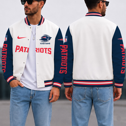 SPECIAL EDITION - NEW CUSTOMIZED NFL27 NEP NEW ENGLAND PATRIOTS SATIN VARSITY & BASEBALL JACKET