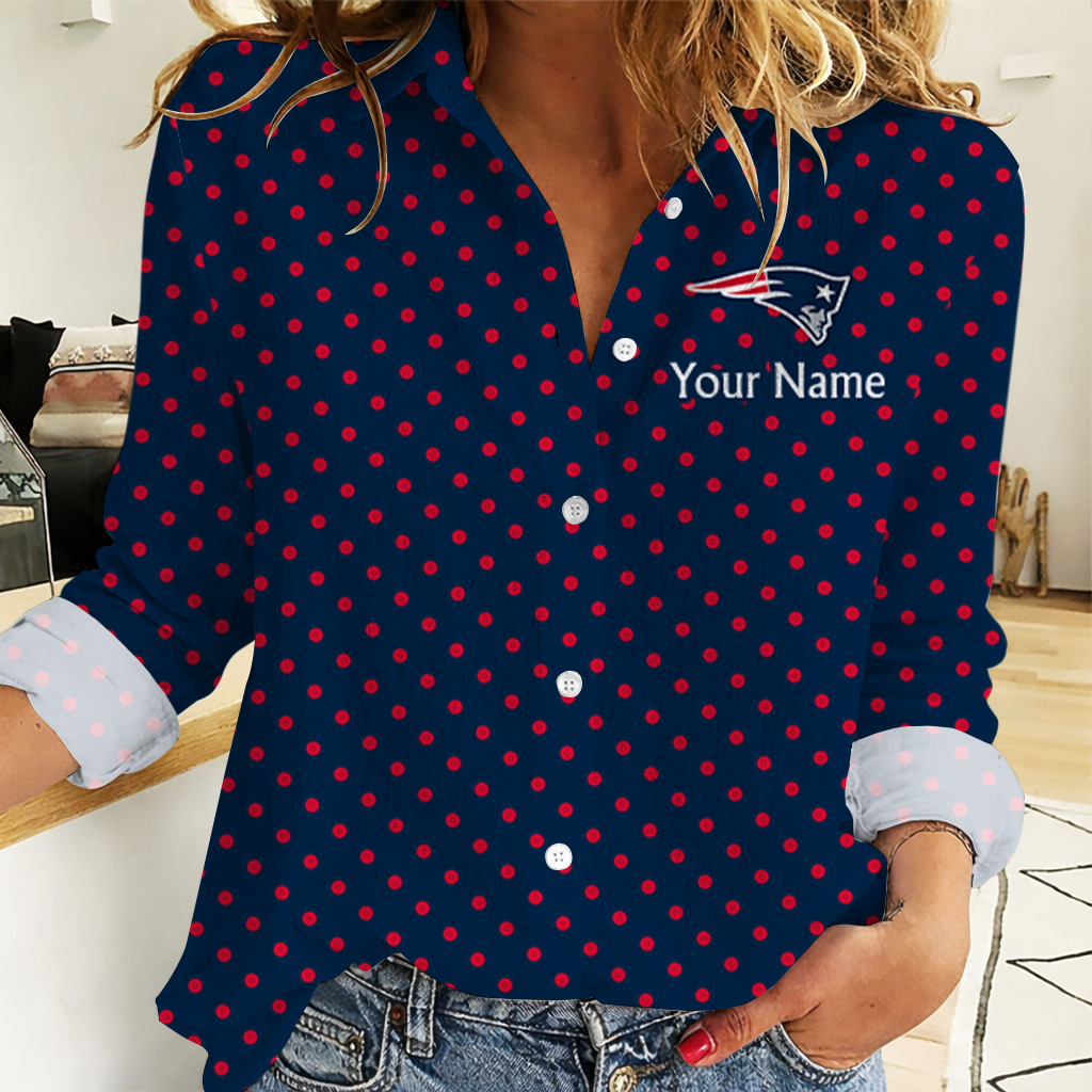 SPECIAL EDITION - NEW CUSTOMIZED NFL27 NEP NEW ENGLAND PATRIOTS WOMEN CASUAL SHIRT