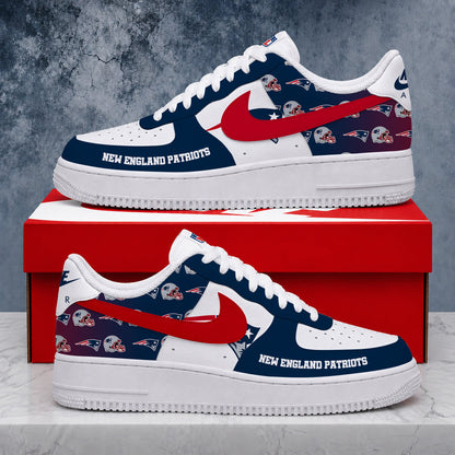 FINAL SALE - NEW CUSTOMIZED NFL27 NEP NEW ENGLAND PATRIOTS AF1 SHOES