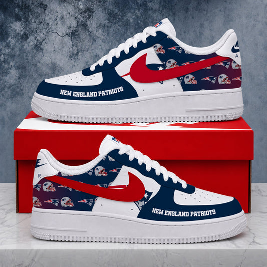 FINAL SALE - NEW CUSTOMIZED NFL27 NEP NEW ENGLAND PATRIOTS AF1 SHOES
