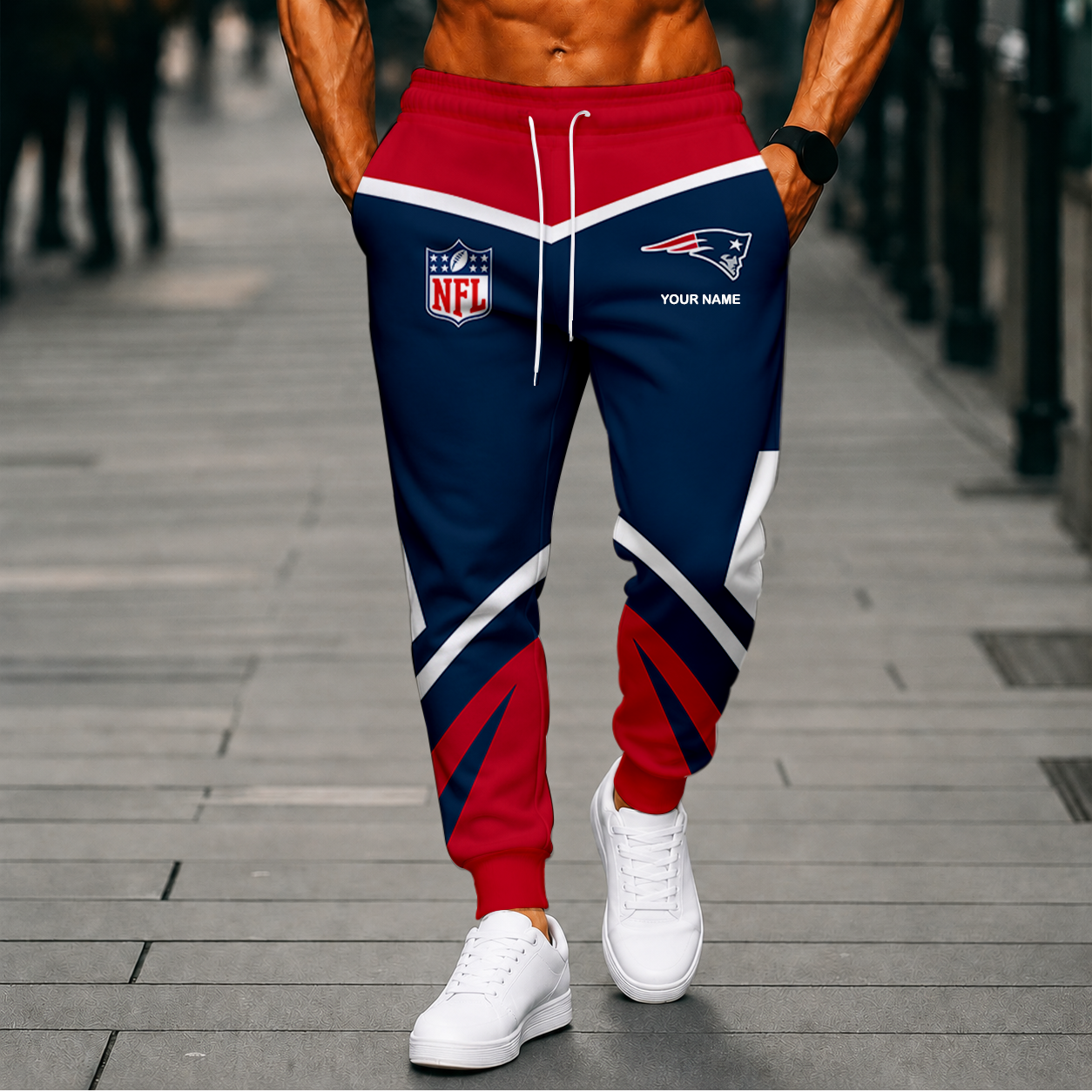 FINAL SALE - NEW CUSTOMIZED NFL27 NEP NEW ENGLAND PATRIOTS SWEATPANTS