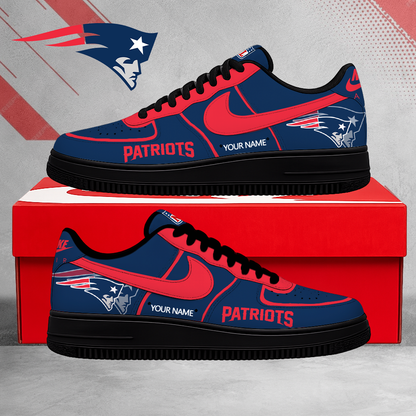 EXCLUSIVE EDITION - NEW CUSTOMIZED NFL27 NEP NEW ENGLAND PATRIOTS AF1 SHOES