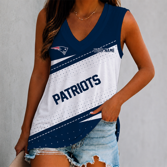 VIRAL EDITION - NEW CUSTOMIZED NFL27 NEP NEW ENGLAND PATRIOTS WOMEN'S V-NECK TANK TOP